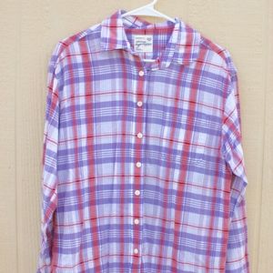 Plaid boyfriend fit Button down shirt